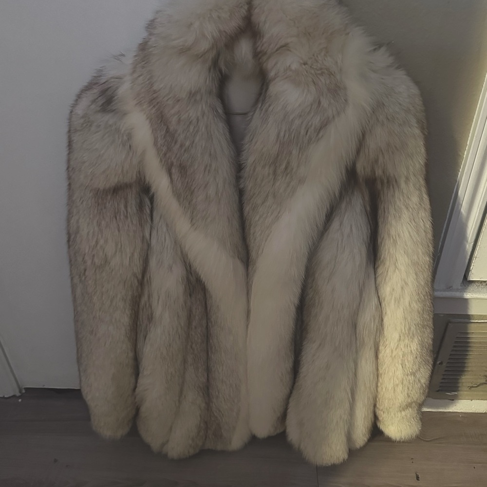 Vintage silver fox fur coat